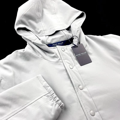 Peter Millar Crown Crafted Approach Insulated Half Snap Hoodie Gale XL $250 - Image 1 of 4