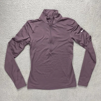 Nike Pro Dri-FIT Half Zip Pullover Womens Medium Purple Training Top Base Layer - Image 1 of 4