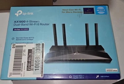 NIB New TP-LINK Archer AX1800 Wi-Fi 6 Wireless Router 802.11AX 4 LAN + 1 USB - Image 1 of 4