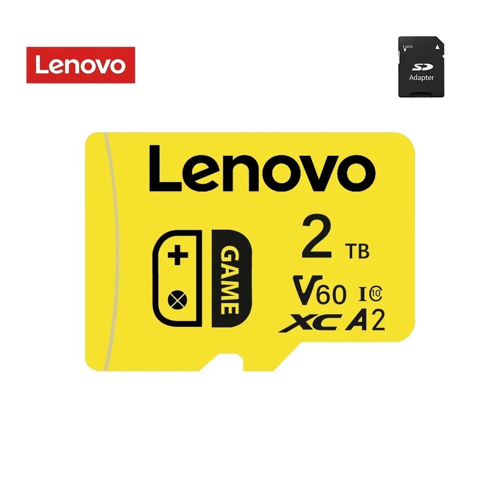 Tarjeta Micro SD 2 TB Lenovo - Tarjeta de memoria Clase 10 de alta velocidad para Nintendo y juegos Foto 1 de 4