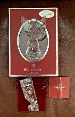 Waterford 2011 Anual Ángel de Cristal Adorno de Navidad #154428 con Potenciador Nuevo en Caja Foto 1 de 4
