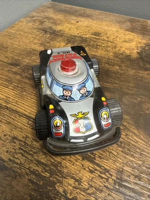 Vintage VTG Highway Patrol P.D. VW Bug Tin Toy Car 1960s Made in Hong Kong - Image 1 of 4