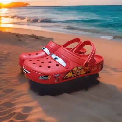 CROCS LIGHTNING  MCQUEEN Light Up! MEN, WOMEN, KIDS SIZES AVAILABLE MSG Choice - Image 1 of 4