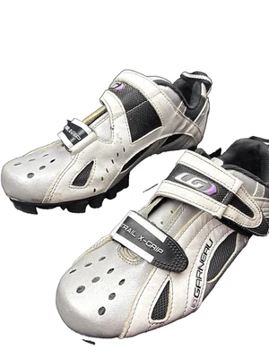Zapatos de ciclismo Garneau HRS-80 para mujer talla 6,5 EU 37 SPD tacos Shimano plateados Foto 1 de 4