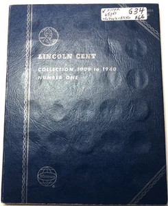 1909-1940S nicer 68pc partial Lincoln Wheat cent SET in old blue folder. #g34 - Picture 1 of 5