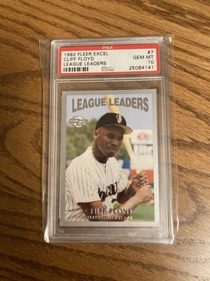 1992 Fleer Excel League Leaders #7 Cliff Floyd . PSA GEM MINT 10. - Image 1 of 2