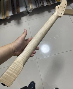 S S 22 trastes tuerca de bloqueo llama arce guitarra eléctrica mástil para música cuerpo de hombre - Imagen 1 de 6