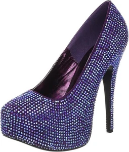 Sexy 5.75" Tacón Oculto Plataforma Bomba Formal Conjunto Zapatos con Estrás Talla 7 - Imagen 1 de 12