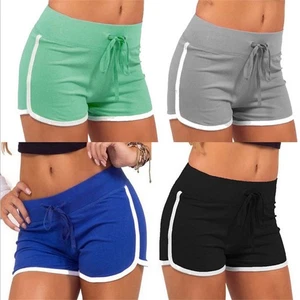 Casual Split Summer Short Women Leisure Elastic Waist Shorts Loose   Yo-Ga Side - Picture 1 of 15