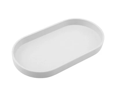 White Small Tray (10 inch), Oval Tray for Bathtub Bathroom Vanity Items, Coun... - Image 1 of 4