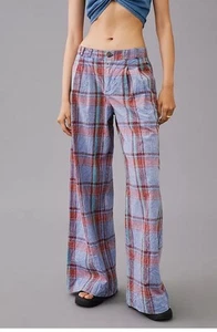NWT Anthropologie Grunge Plaid Pants - Picture 1 of 7