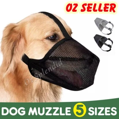 Dog Muzzle Soft Mesh Dog Mouth Cover No Bite Adjustable Strap Pet Mouth Cover - image 1 of 4