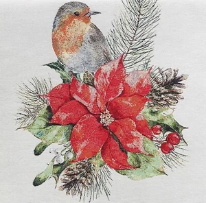 Red Robin Christmas Tapestry Style Complete Cushion 18" x 18" - Picture 1 of 1