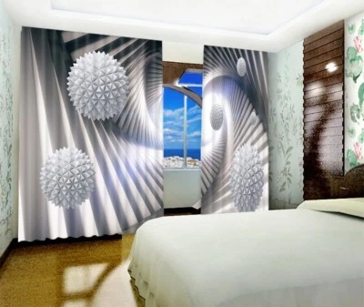 Cortinas de impresión de cortina fotográfica 3D Line Circle 53 bloqueo cortinas tela ventana AU Foto 1 de 4