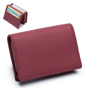 Business Card Holder/Credit Card Wallet Genuine Leather Card Case Organizer - Picture 1 of 16