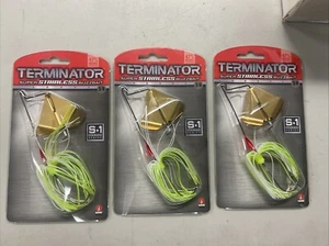 3pks Terminator S-1 Buzz Baits S-1 (TBS38B02G) 3/8oz Chart/Wht Shd “Save” - Picture 1 of 3