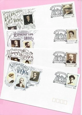 AUSTRALIA 1991 Set of 4 PSE's - FDC's  - LITERARY LIFE in the 1890's Shs SYDNEY - Image 1 of 2