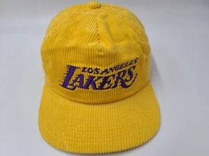 Vintage Los Angeles Lakers Sports Specialties Corduroy Zip Strapback Hat Cap NBA - Picture 1 of 14
