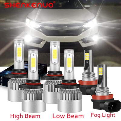 For Honda Civic 2006-2013 2014 2015 LED Headlight High Low Beam+Fog Light 6Bulbs - Image 1 of 4