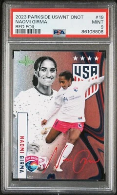 2023 Parkside USWNT One Nation One Team NWSL 19 Naomi Girma Red Foil /25 PSA 9 - Image 1 of 2