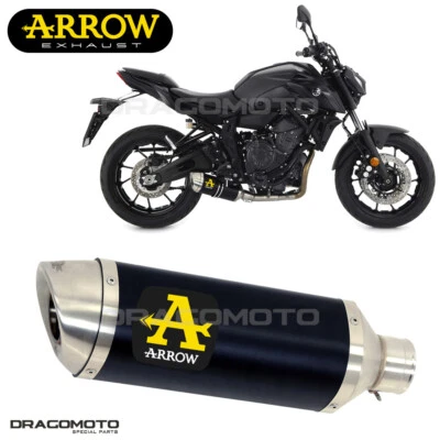 Silenziatore YAMAHA MT-07 2023 2024 ARROW ALU Nero THUNDER - Immagine 1 di 4