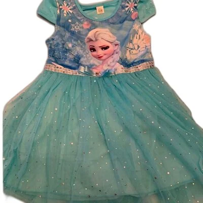 Frozen Queen Elsa Sparkly Dress/Costume with Cape - Image 1 of 4