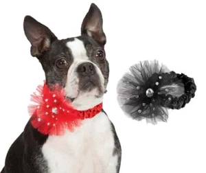 Aria Starburst Dog Scrunchy Sequin Black Large - Picture 1 of 2