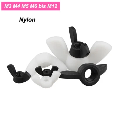 Nylon Flügelmuttern Kunststoff Flügelmutter Muttern M3 M4 M5 M6 M8 M10 M12 - Bild 1 von 4