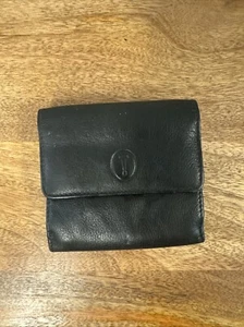 THINGS TERRIFIC Black Leather Wallet Purse A17 - Imagen 1 de 5