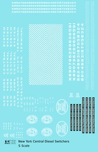 K4 S Scale Decals New York Central Diesel Switcher Locomotive White - Picture 1 of 3