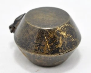 Antique Brass Lime Paste Chuna Betel Box Original Old Hand Crafted Nice Shape - Picture 1 of 6