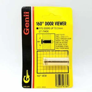 Adjustable Security Door Viewer Wide Angle 160 Brass Spy Peep Hole up to 51mm - Picture 1 of 3