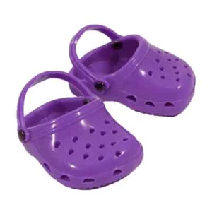 Doll Clothes 18" Shoes Clogs Polliwog Sandals Pink Fits American Girl Dolls - Foto 1 di 2