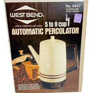 Retro West Bend Automatic Percolator Coffee Maker VTG 5 to 9 Cups Almond - Picture 1 of 10