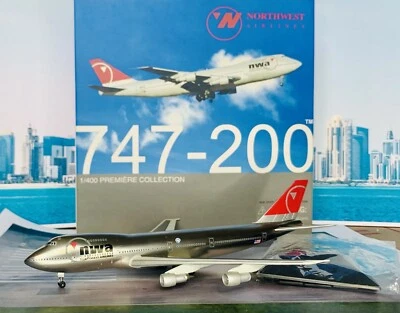 Northwest Airlines 1:400 Boeing 747-200 REG: 627US Last colors Dragon Wings NEW - Image 1 of 4