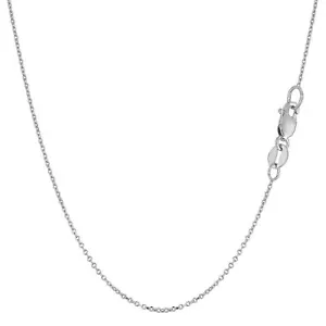 14K White Gold Round Cable Link Chain, Width 1.1 mm - Picture 1 of 5