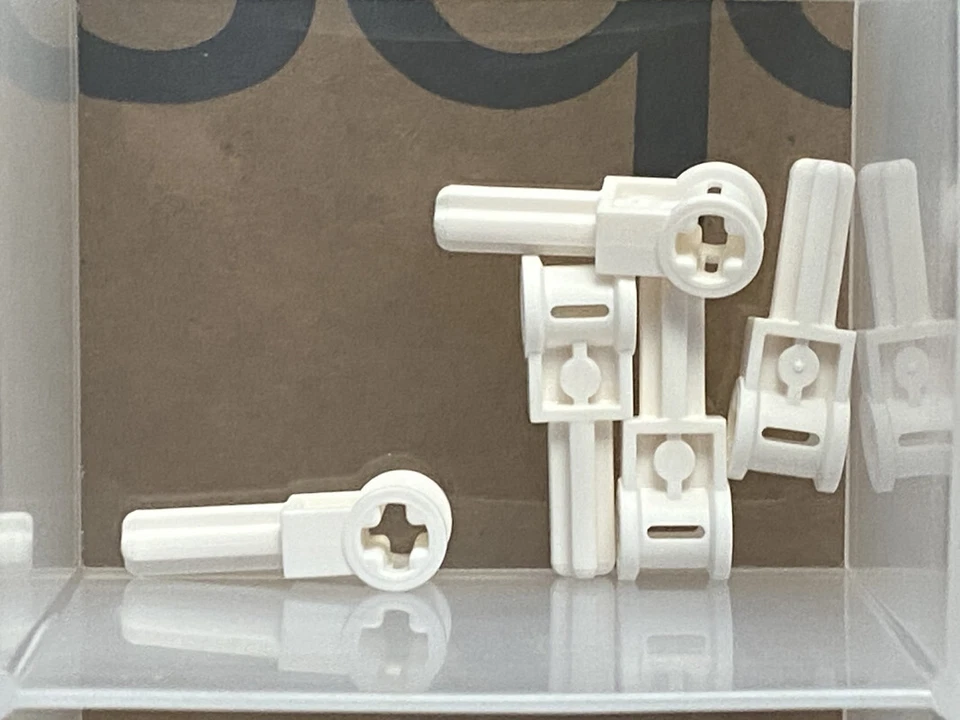 LEGO Parts - White Technic, Axle 2L Handle Axle Connector - No 6553 - QTY 5 - Image 1 of 1