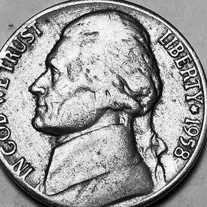 D Jefferson 1958 relleno de carpeta circulada níquel envío gratuito - Imagen 1 de 3