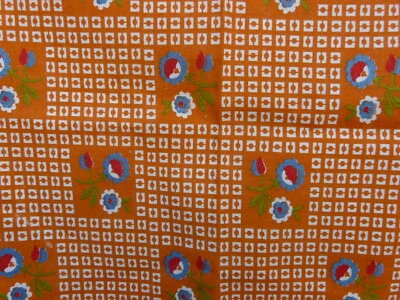 paire de rideaux années 60 orange déco rétro  - Photo 1/4