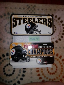 Pittsburgh Steelers lot, license plate lot of 2 (Five time champs) Lot C - Picture 1 of 7