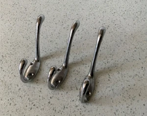 Old Chrome Coat Hooks true Vintage Reclaimed 1960’s 70’s - Picture 1 of 6
