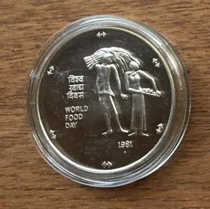 A067 INDIEN 1981 SILBER BU UNC 100 RUPIEN MÜNZE PROOF-LIKE - SELTEN - AUFLAGE 22.000 - Bild 1 von 2