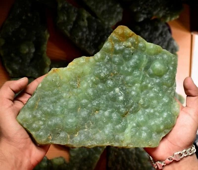 Piedra preciosa de curación áspera de Reiki prehnita verde cruda de 2214 gramos precio al por mayor 1826 Foto 1 de 4