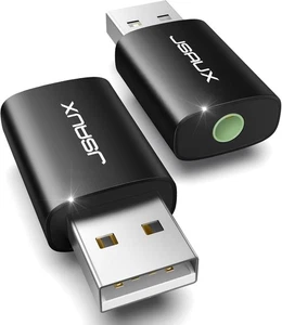 JSAUX 2 Pack USB to 3.5mm Jack Audio Adapter - External Stereo Sound Card for PS - Afbeelding 1 van 8