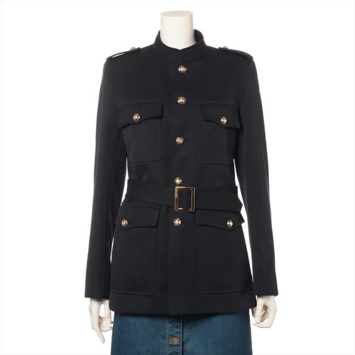 Giacca lana Celine Hedi periodo 34 donna nera 2V34G092D cintura staccabile