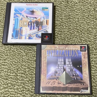 PlayStation Game Software Set of 2 SimCity 2000 Civilization USED Japan F/S - Image 1 of 4