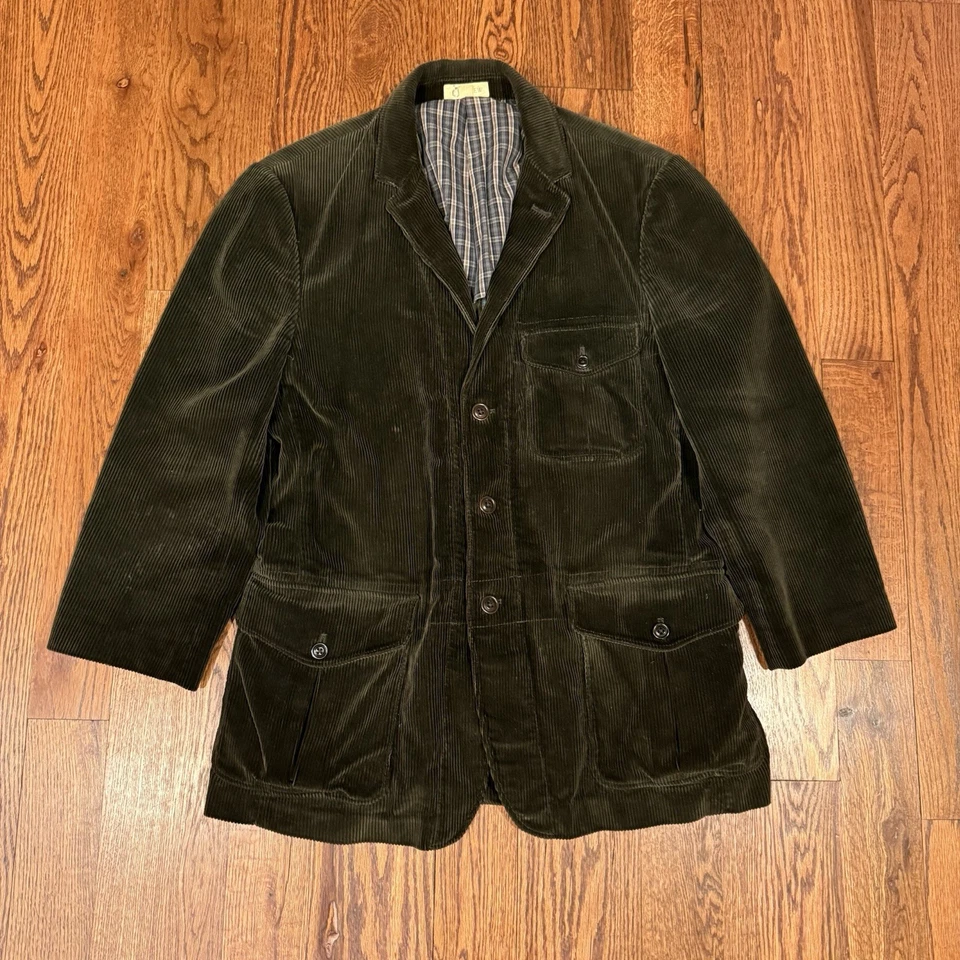 Chaqueta Blazer De Colección J Crew Pana Tareas Granero Para Hombre Grande Verde Oscuro 3 Botones Foto 1 de 4