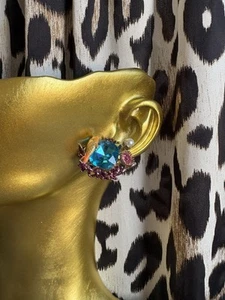 Betsey Johnson Festival Mermaid Fish Pond Coral Reef Koi Goldfish Earrings RARE - Picture 1 of 4