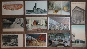 11: RAILWAY STATION VIEWS INSIDE & OUTSIDE all SAINT LOUIS, Mo. Postcard litho - Picture 1 of 14