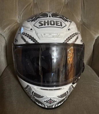 Casco gráfico Shoei RF-1200 armónico blanco y gris talla S con Sena Bluetooth para mujer Foto 1 de 4